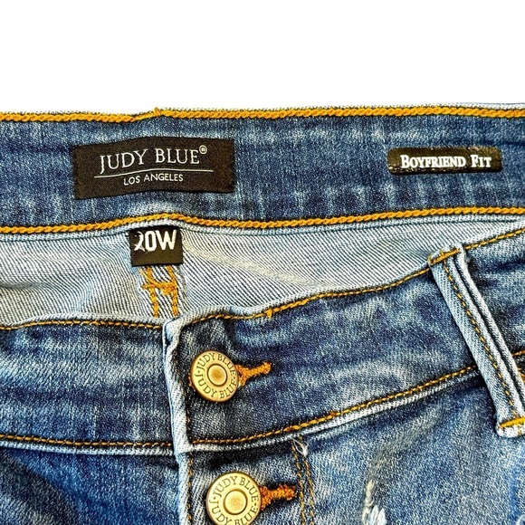 Judy Blue On The Road Boyfriend High Rise Button Fly Jeans. Blue Size 20W #1429 - Picture 5 of 10